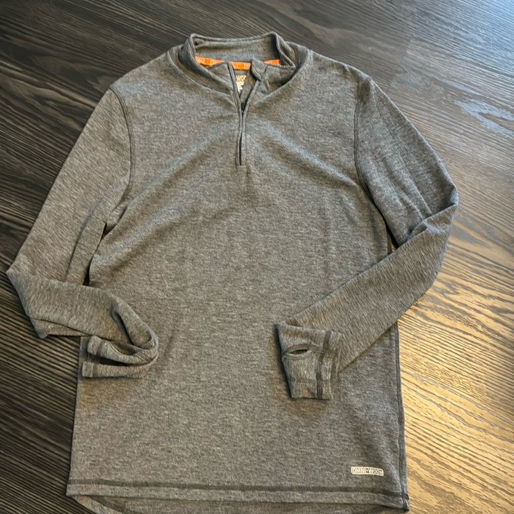 🍍OMNI WOOL1/4 zip shirt🍍sz large🍍